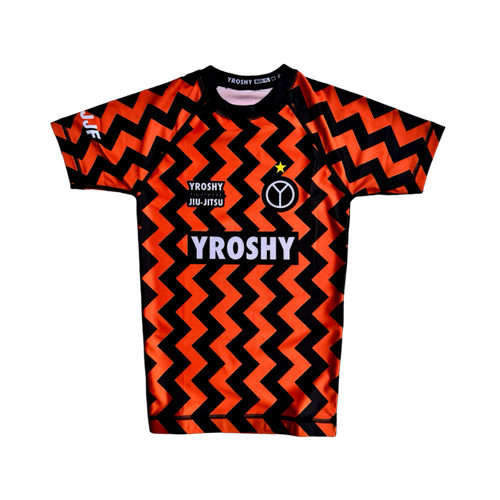 Kids No Gi Rash Guard Ranked Orange - Yroshy Fightwear