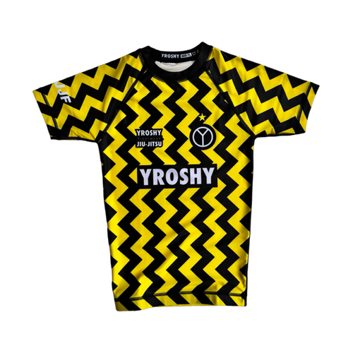 Kids No Gi Rash Guard Ranked Yellow - Yroshy Fightwear
