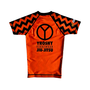Kids No Gi Rash Guard Ranked Orange - Yroshy Fightwear