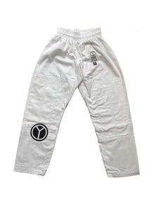 Kids Comp White BJJ Trousers Front